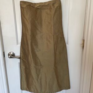 100% silk strapless dress